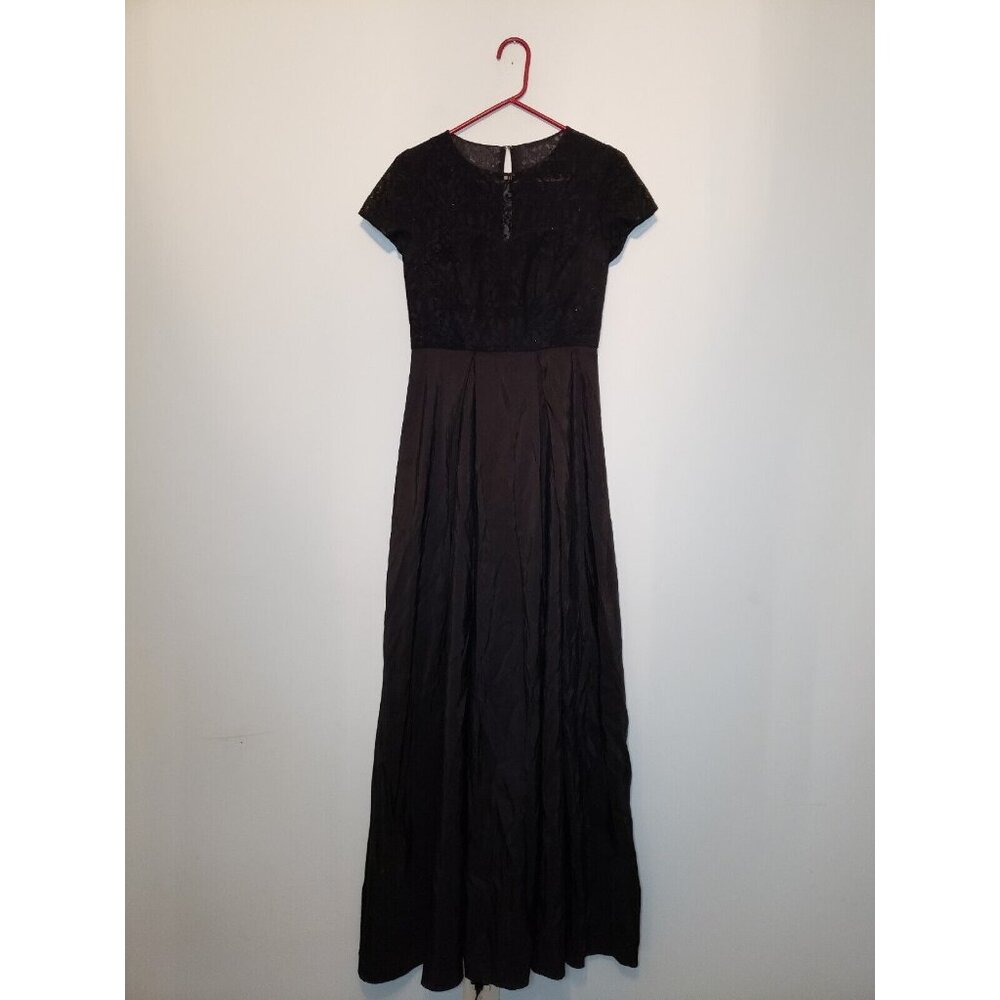 Stage Accents Womens 4 Dress Performance Apparel Black Short Sleeve Maxi Length